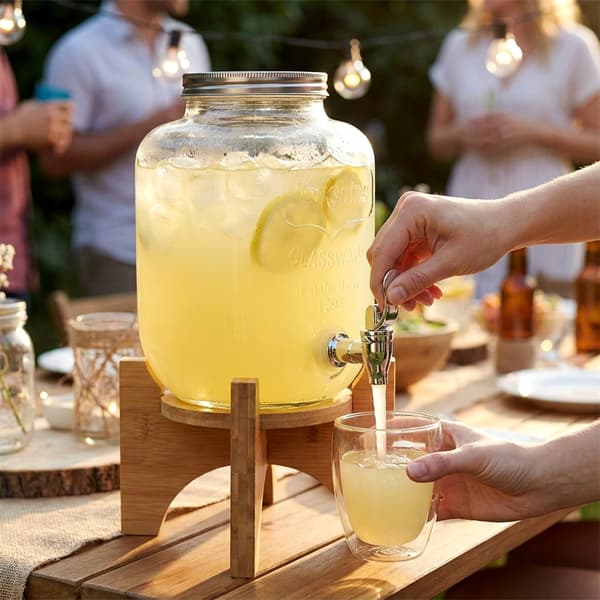 Glassdrikkedispenser med kran, 4 liters kapasitet