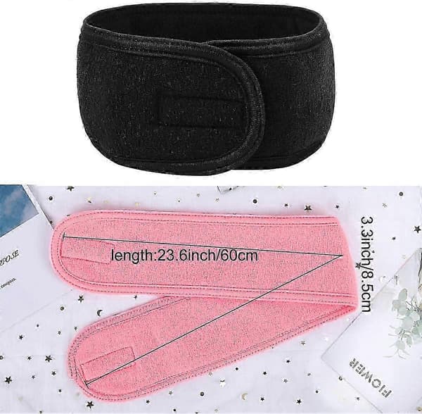 Spa Headband - 2 Pieces Facial Makeup Headband Towel Cloth with Adjustable Magic Sticker for Face Washing