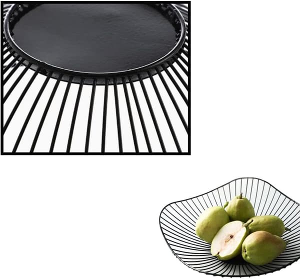 1 Piece Fruit Basket (Black) Decorative Fruit Basket Black Metal