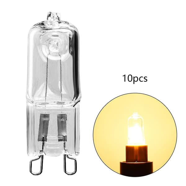 10-pack 18W G9 halogenlampor, varmvitt ljus för lampor-FY-
