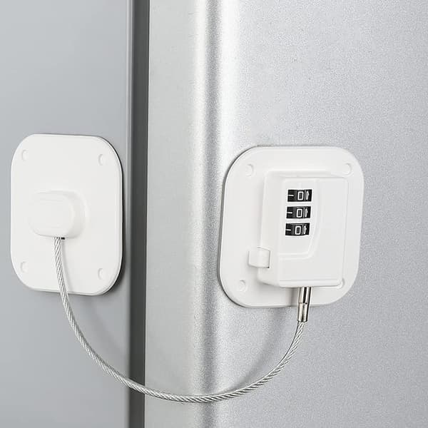 2 pcs Refrigerator Lock with Password, Child Safety Lock, Digital Window Restrictor with Code - Strong Adhesive Combination Lock, for Drawer, Refrigerator,