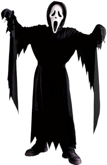 Ghostface Scream-kostume til drenge med handsker - Halloween-gyserdragt [JUN] 150cm 150cm