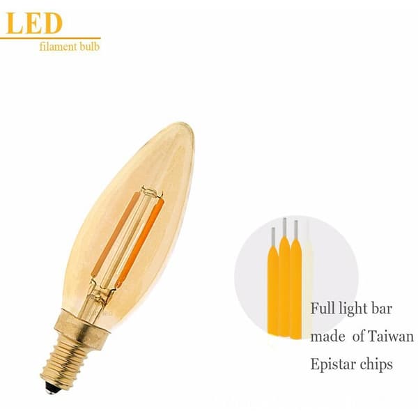 LED Candle Light Bulbs E14 4W, 30W Incandescent Equivalent, 2200K Warm White, 300LM, Cri80+, Small Screw Base, LED Candle Bulb, 5-Pack