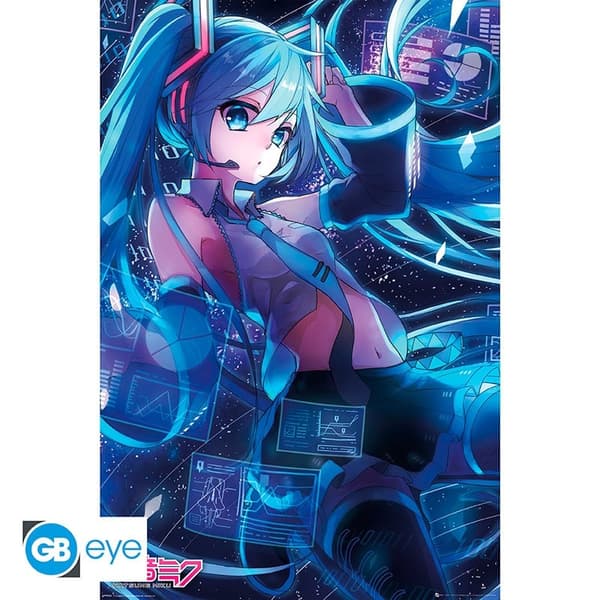 Plakat - Hatsune Miku – Skjerm multifärg multicolor