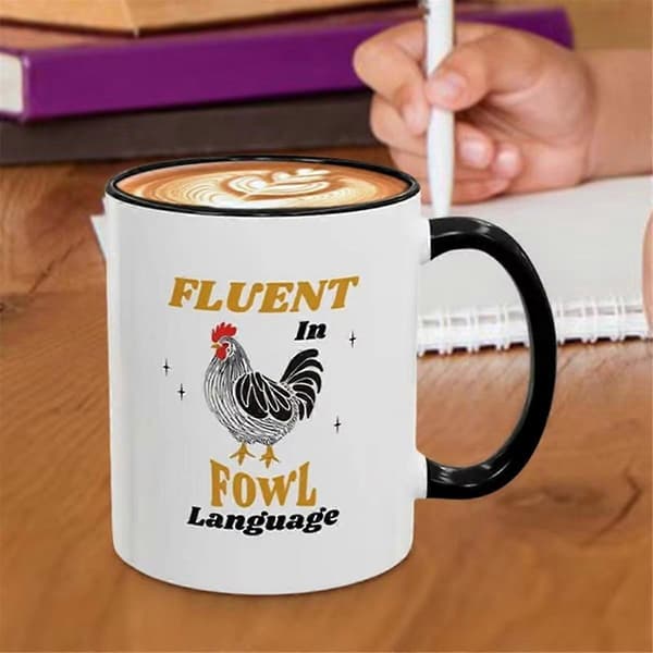 Ceramic Coffee Cup Chicken Pattern Mug 33 cl Modern Coffee Mugs for Tea Milk Cocoa Large Ceramic Coffee Mugs for Home B