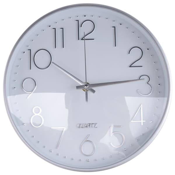 Premium Silver Wall Clock, Wall Decor, Modern Silent Wall Clock for Home Office Kitchen (25cm, Silver)