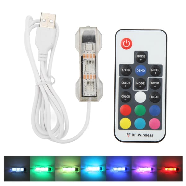 Remote Control LED Aquarium Lamp for Small Medium Aquariums Hexagon Square Blocks White Line