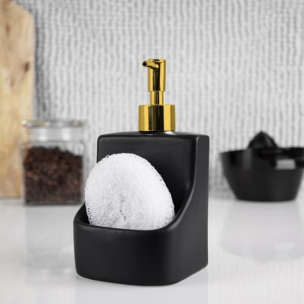 Opvaskemiddeldispenser 400 ml med svampeholder og svampesæt 316