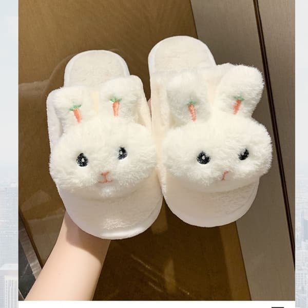 Bløde og fluffy plyshtøfler med dyredesign til kvinder og piger - Søde og fluffy indendørs-/udendørssåler til fødder 39-40