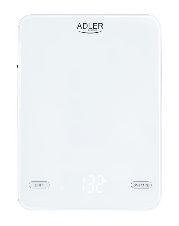 Adler AD 3177w Kitchen Scale 10kg, USB Charging, White 640