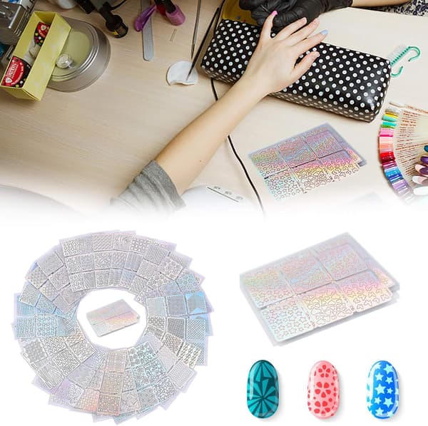 24 Nail Art Stencils - Random, Vinyl Nail Art Stencils, Various