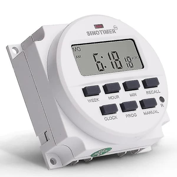 Sinotimer 15,98 tommer LCD digital timer 12V DC 7-dagers programmerbar timer Tm618n-4 mai.5_tfrf