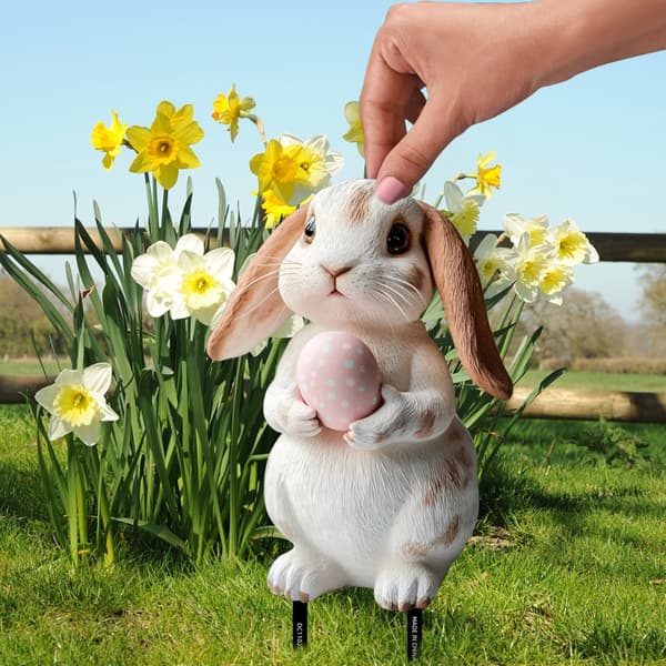 Creative Rabbit Egg Garden Stake for Festival Outdoor Decoration Lawn Insert