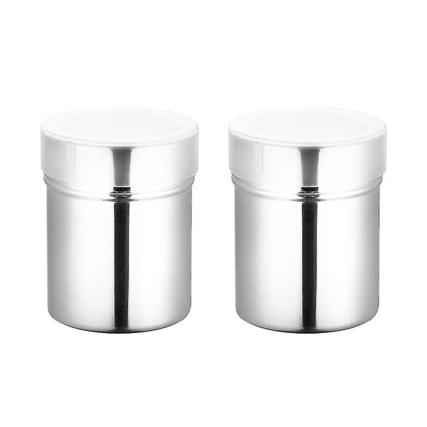 2 stk. rustfri chokolade shaker, støv shaker, spreder, flormelis, kakaomel, kaffe mesh sigte