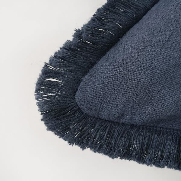 Set med 2 Boho Kuddfodral 45x45 cm Mjuk Tvättad Bomull med Tofsar Blå Kuddfodral för Soffa Vardagsrum Sovrum Sänginredning