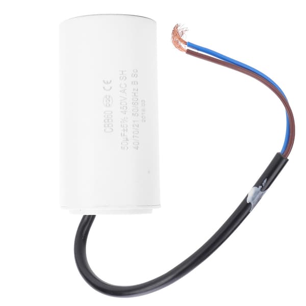 CBB60 Motorstartkondensator 450V 50uF Mikrofarad Kondensator Trådledning