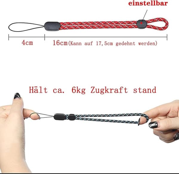 6-pack Mobile Phone Wrist Straps in 3 Colors, Lanyard Mobile Phone Wrist Strap