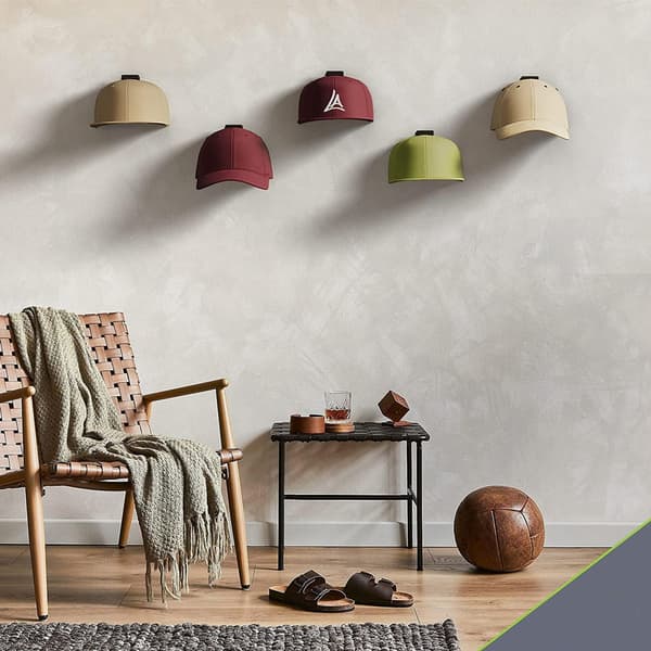 (White) 12-pack Self-Adhesive Hat Holders for Wall and Door - Baseball Cap Holder, Closet and Storage Organizer, Strong Hanger