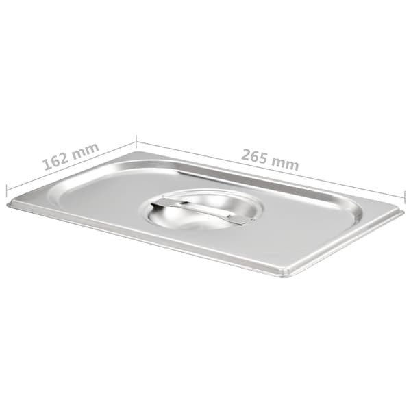 vidaXL Låg til GN-kantine 1/4 4 stk. rustfrit stål Silver silver