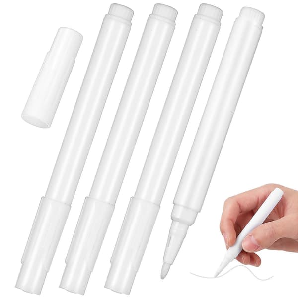 4 Pieces White Liquid Chalk Pens Erasable Writing Pens for Car Windows Glass Blackboard Mirrors Crafts