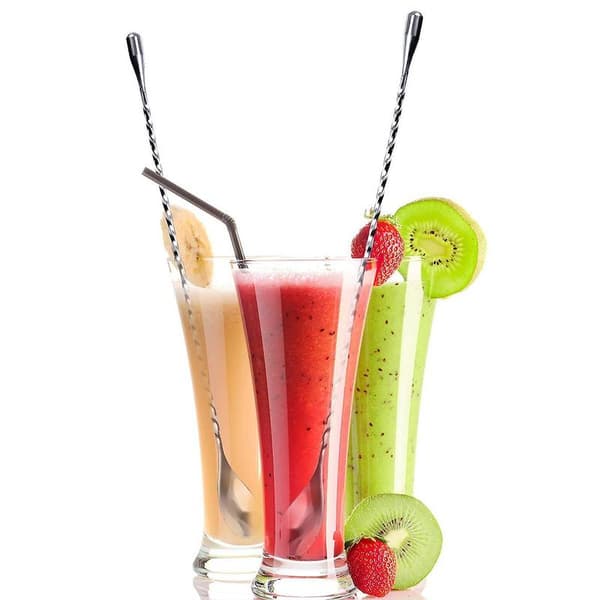 12 tommer cocktailsske i rustfrit stål, langt attraktivt spiraldesign