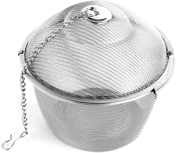 Ekstra stor rustfrit stål Twist Lock Mesh Te-bold Te-si Filter Krydderi Infuser 11cm/4.3 tommer