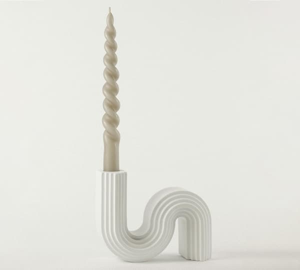 Moderne hvit lysestake for hjemmeinnredning - Passer til koniske og vridde lys - Elegant midtpunkt for stuen Hvit White