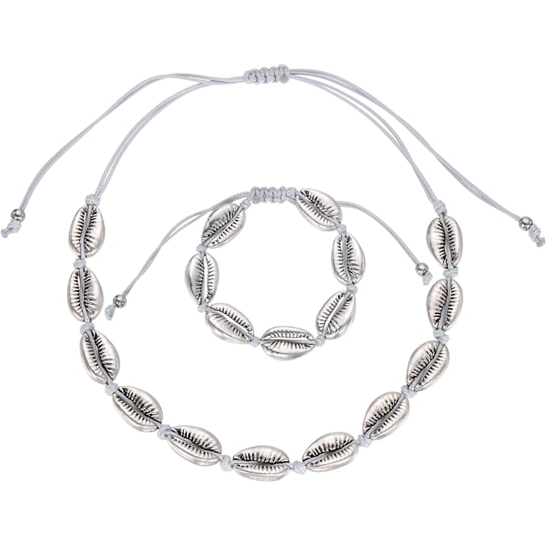 Skalhalskæde Armbåndssæt Sølv Silver