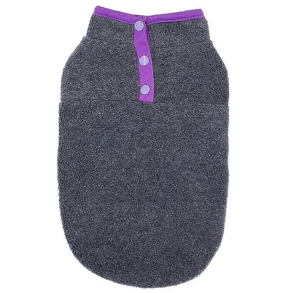2 stk Kjæledyr Hund Valp Vinter Varme Klær Fleece Genser Pullover Jakke Kåpe Klær Mørkegrå