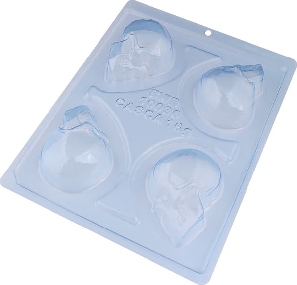 Pralineform Dødningehoved Chokoladeform - Halloween - BWB 10036 - 3-delt form Transparent transparent