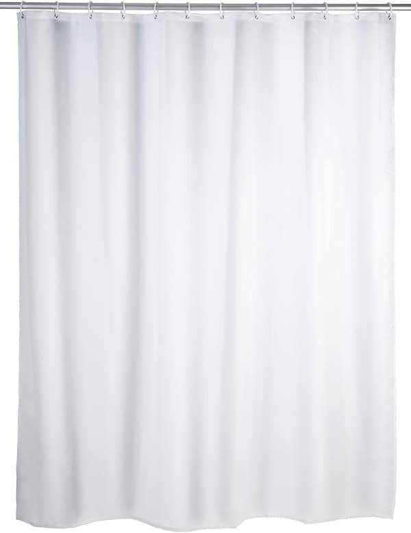 Duschdraperi 180x180 cm, Vit Duschdraperi, Tvättad Textil-FY-