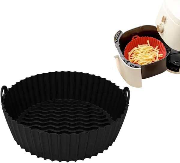 Silikonskål for Airfryer Svart 19 cm Grå