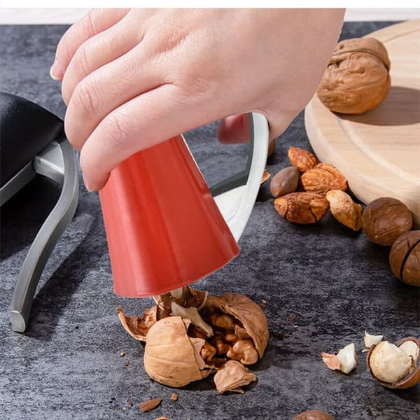 Stainless Steel Nutcracker from Sweden, Red - Strong, Durable, Effective on All Nut Sizes