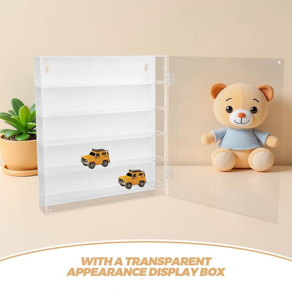 Acrylic Display Case for Toy Cars: 5-Tier Wall-Mounted Organizer - Clear Multi-Layer Storage Cabinet for Model Cars - Dustproof Collection Box for Figures