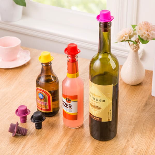 Cork Beer Bottle Stopper 6 Pieces Silicone Wine Stopper Small, ZQKLA