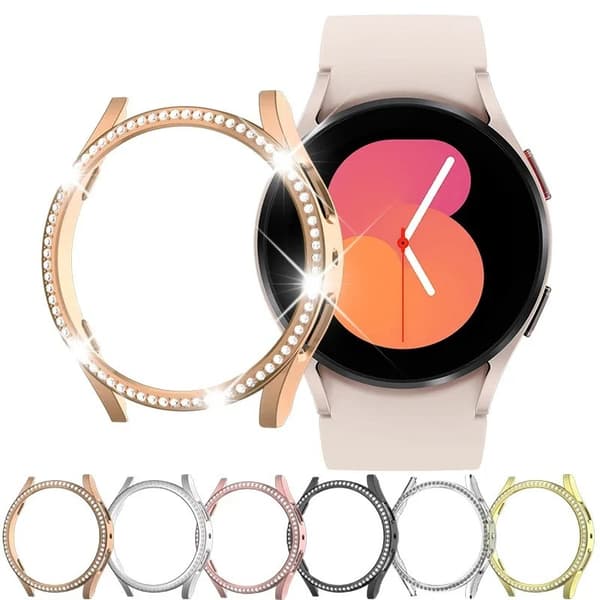 Protective Case for Samsung Galaxy Watch 6 44mm with Diamond (Black)
