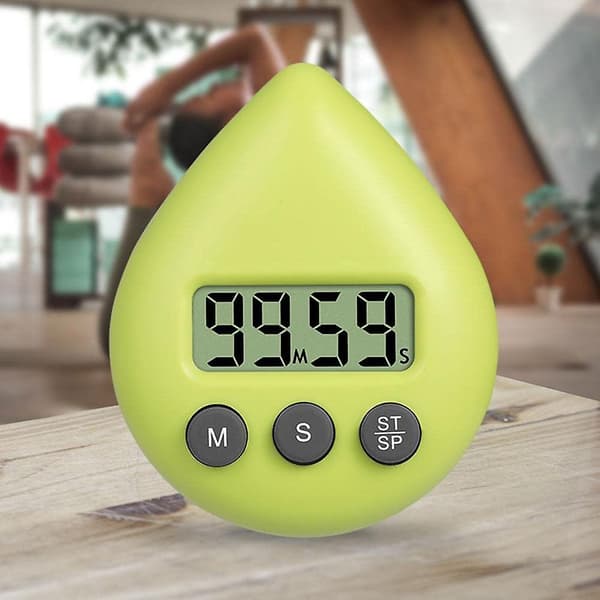 Digital dusjklokke med timer, vanntett timer med alarm og sugekopp gul gul Yellow