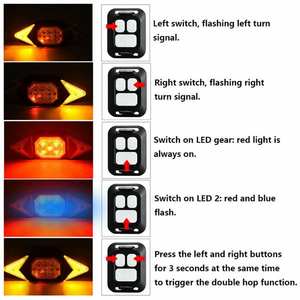 Bike Taillight USB Charging Turn Signal Wireless Remote Control Mountain Bike Front Light