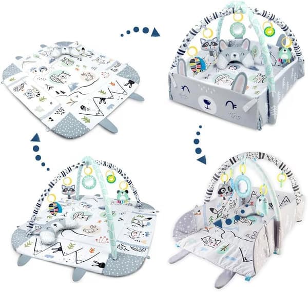 Baby Activity Mat - 4-in-1 Detachable Hanging Toy - Eco Mat and Toys