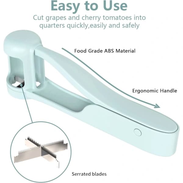 Grape Divider, Cutting Tool for Grapes, Cherry Tomatoes, and Strawberries, Can Be Cut into 4 Equal Parts for Vegetable and Fruit Salad