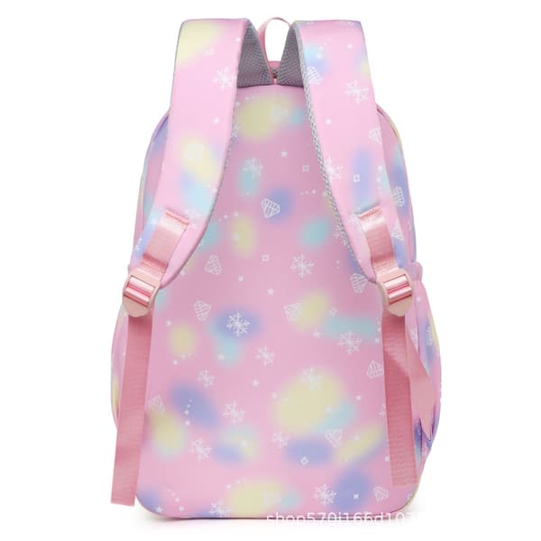 Lightweight and Breathable Elementary School Backpack with Cute Cartoon Girl (Black)