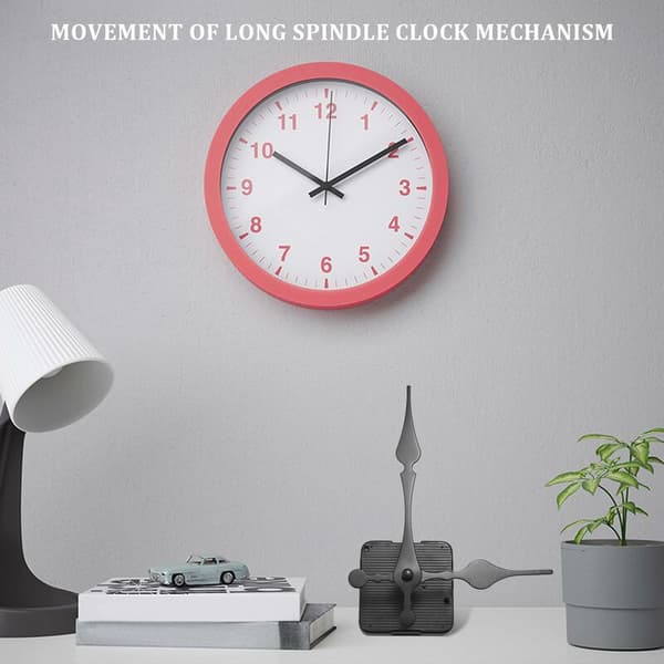 Lång spindelklockmekanism, maximal urtavletjocklek 3/5\", total axellängd 1-1/10\"