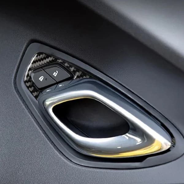 Car Fiber Door Switch Frame Sticker Interior Mouldings for 2016-2019