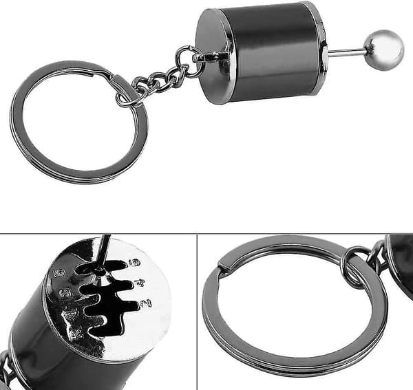 Metal Gear Shift Nøglering med Bil Gear Shift (4,05 x 1,61 x 0,8 tommer) (blå) Blå Blå Blue