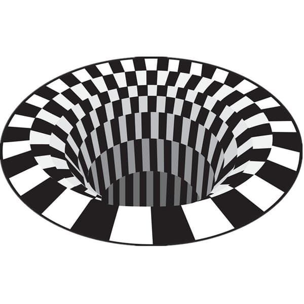 Perle Sjælden Vortex Illusion Tæppe, 3D Fælde Trykt Tæppe, Dyb Hol