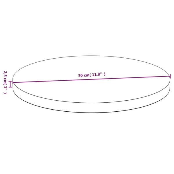 vidaXL Bordplate Ø30x2,5 cm bambus Brun 1300