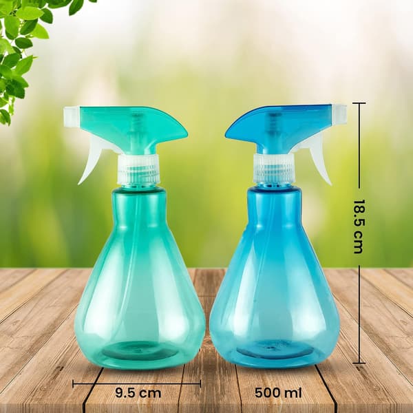 Suihkepullot 2 kpl puhdistukseen, tyhjä suihkepullo puutarhanhoitoon, kampaajalle | 500 ml (sininen ja vihreä)