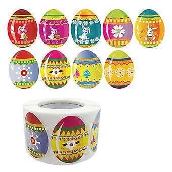 500 stk. Happy Easter-klistermærker Søde Æg Selvklæbende Forseglingsetiket til Påskefest (A)