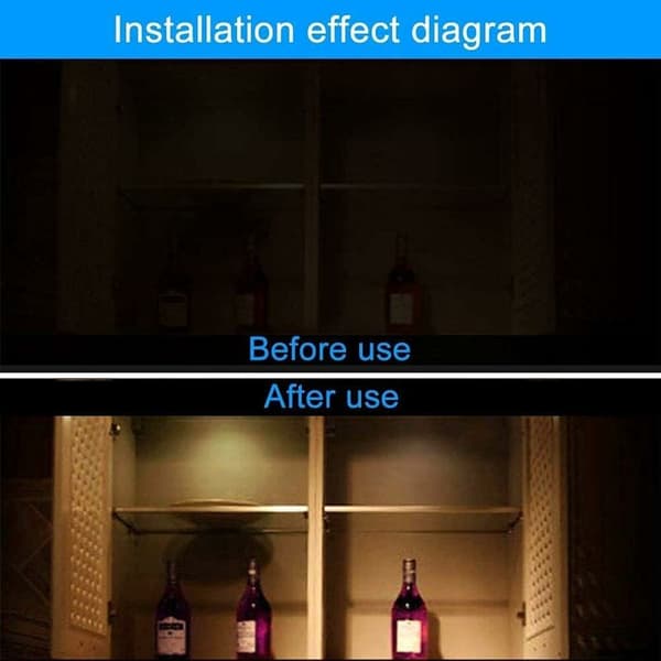 Cabinet Lighting Universal Wardrobe LED Hinge Sensor Light Closet Kitchen Night Light 10-pack (White Light)