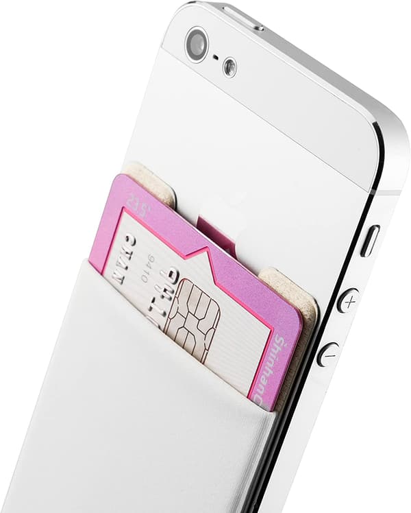 4 korttipaikkaa, itseliimautuva pussi, itseliimautuva matkapuhelinlompakko, tarralompakko iPhonelle, Galaxylle, Sinji Pouch Basic 4